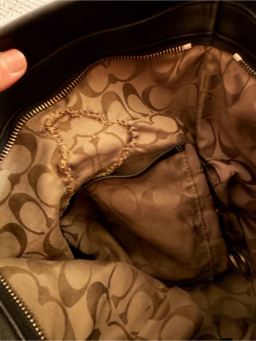 Vintage coach black leather hobo bag - Picture 9 of 11